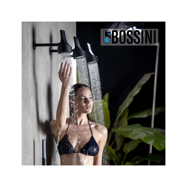 Set pomme de tête 100mm orientable noir mat Apice Spot - Bossini HH1000073