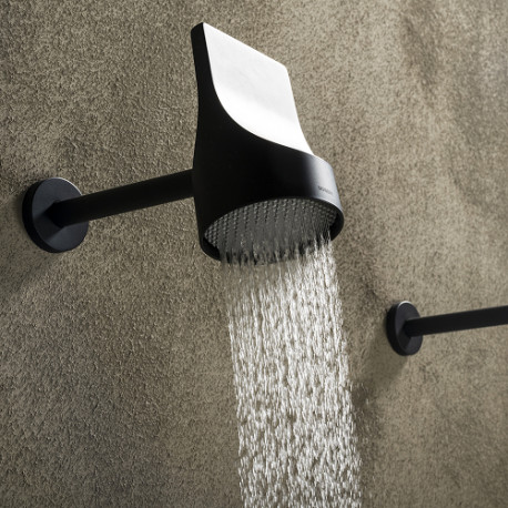 Set pomme de tête 100mm orientable noir mat Apice Spot - Bossini HH1000073