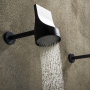 Set pomme de tête 100mm orientable noir mat Apice Spot - Bossini HH1000073