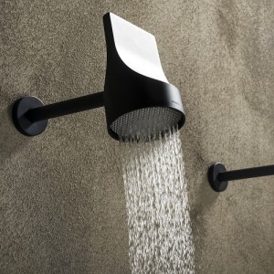 Set pomme de tête 100mm orientable noir mat Apice Spot - Bossini HH1000073