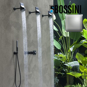 Set pomme de tête 100mm orientable nickel satiné Apice Spot - Bossini HH1000094