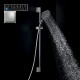 Ensemble barre de douche ronde et pomme de douche nickel satiné Apice - Bossini DA5059094