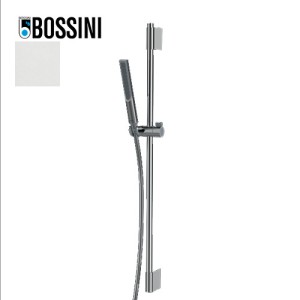 Ensemble barre de douche ronde et douchette blanc mat Apice - Bossini DA5061045