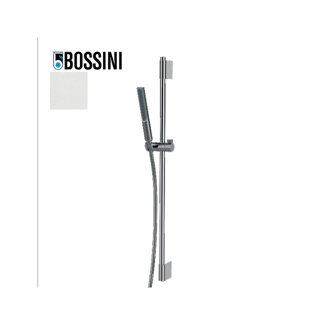 Ensemble barre de douche ronde et douchette blanc mat Apice - Bossini DA5061045