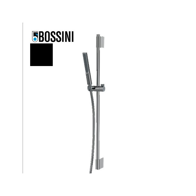 Ensemble barre de douche ronde et douchette noir mat Apice - Bossini DA5061073