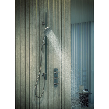 Ensemble barre de douche plate et pomme de douche chromé Apice - Bossini D48086030