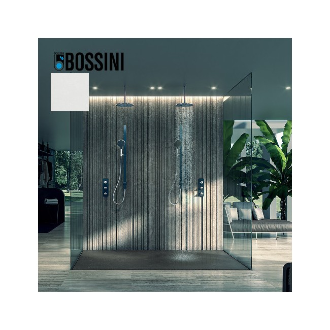 Ensemble barre de douche plate et pomme de douche blanc mat Apice - Bossini D48086045
