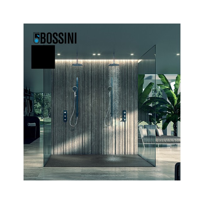 Ensemble barre de douche plate et pomme de douche noir mat Apice - Bossini D48086073