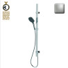 Ensemble barre de douche plate et pomme de douche nickel satiné Apice - Bossini D48086094