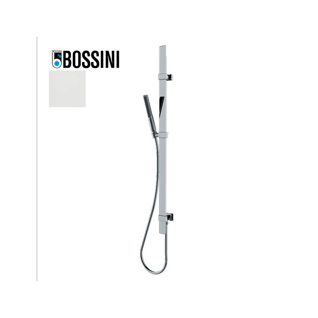 Ensemble barre de douche plate et douchette blanc mat Apice - Bossini D48088045