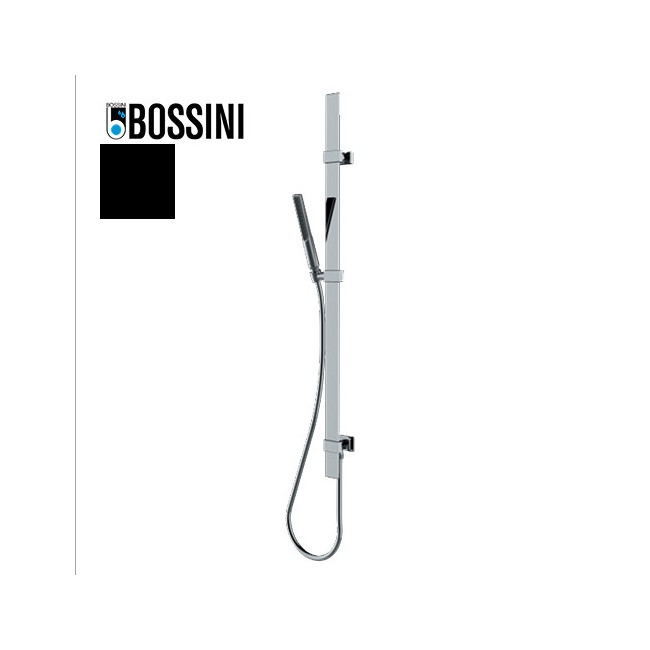 Ensemble barre de douche plate et douchette noir mat Apice - Bossini D48088073