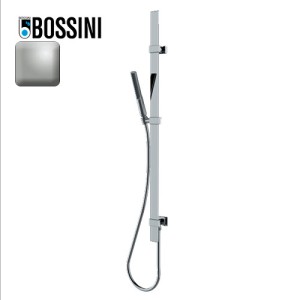 Ensemble barre de douche plate et douchette nickel satiné Apice - Bossini D48088094