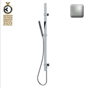 Ensemble barre de douche plate et douchette nickel satiné Apice - Bossini D48088094