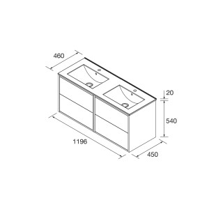 Ensemble Salle De Bains Optimus 120 4 Tiroirs Chêne Naturel - SALGAR 104618 