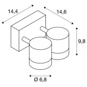 Applique MYRA 2 spots GU10 anthracite - SLV 233095