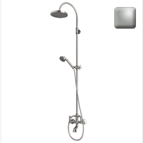 Mélangeur kit colonne bain-douche mural inverseur nickel satiné Liberty Line - Bossini L01203094