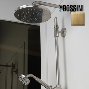 Pomme de tête 210mm et bras de fixation mural bronze Liberty Line - Bossini H27740G022