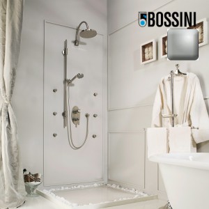 Ensemble barre de douche 110cm nickel satiné Liberty Line - Bossini D19001094