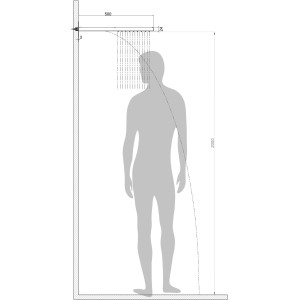 Douche de tête murale rectangulaire chromé Manhattan - Bossini I00570030