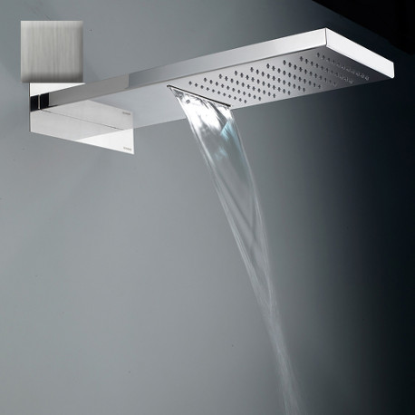 Douche de tête murale rectangulaire acier brossé Manhattan - Bossini I00570075