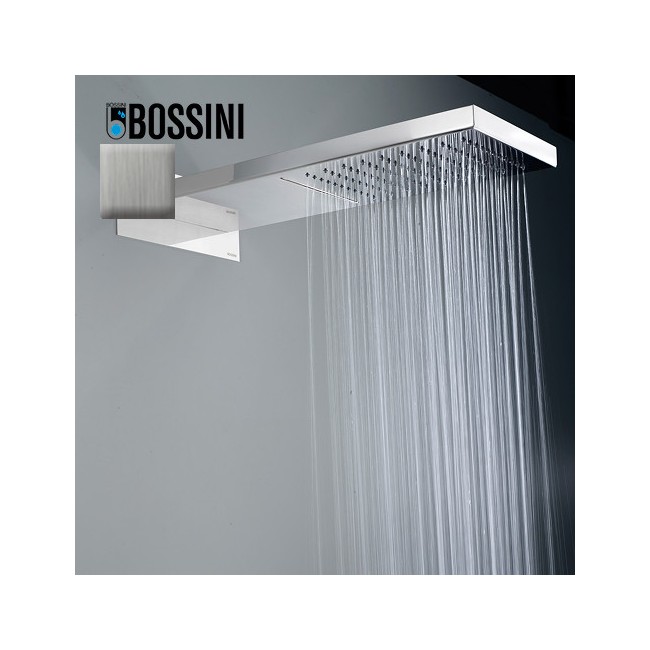 Douche de tête murale rectangulaire acier brossé Manhattan - Bossini I00570075