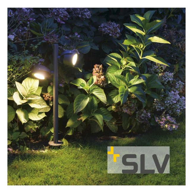 Spot sur piquet en aluminium SITRA 360 SL SPIKE 2 têtes multi-directionnelles anthracite IP44 - SLV 231535