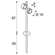Spot sur piquet en aluminium SITRA 360 SL SPIKE 2 têtes multi-directionnelles anthracite IP44 - SLV 231535