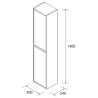 Colonne suspendue 1400 Noja Red Satin - SALGAR 104365
