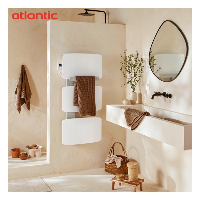 Sèche-serviettes ATLANTIC - AMARILIS mât à droite blanc 650W 862575