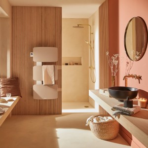 Sèche-serviettes ATLANTIC AMARILIS mât à droite noir 650W 862576