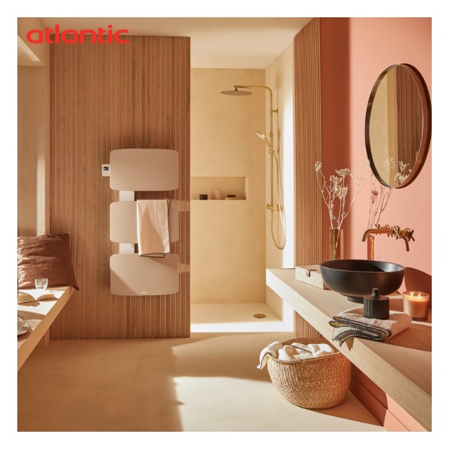 Sèche-serviettes ATLANTIC AMARILIS mât à droite noir 650W 862576