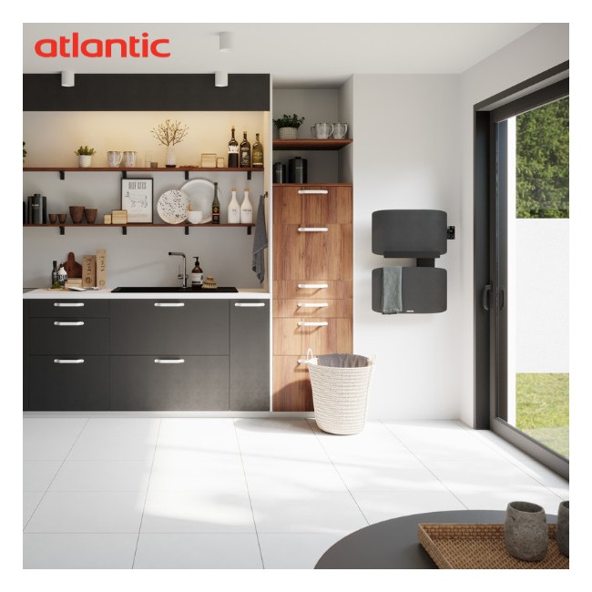 Sèche-serviettes ATLANTIC AMARILIS mât à droite noir 430W 862582