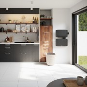 Sèche-serviettes ATLANTIC AMARILIS mât à gauche noir 430W 862585