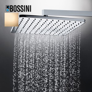 Pomme de tête carrée 280mm jet de pluie autonettoyant or Cosmo - BOSSINI I00598021