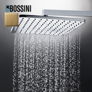 Pomme de tête carrée 280mm jet de pluie autonettoyant bronze Cosmo - BOSSINI I00598022