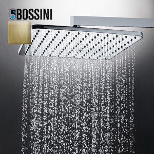 Pomme de tête carrée 280mm jet de pluie autonettoyant or brossé Cosmo - BOSSINI I00598043