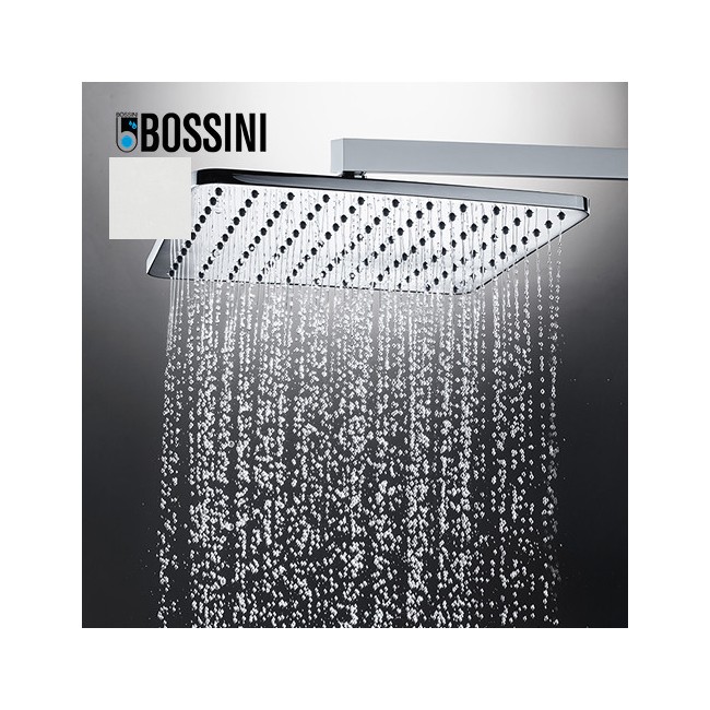 Pomme de tête carrée 280mm jet de pluie autonettoyant blanc mat Cosmo - BOSSINI I00598045