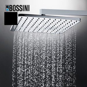 Pomme de tête carrée 280mm jet de pluie autonettoyant noir mat Cosmo - BOSSINI I00598073