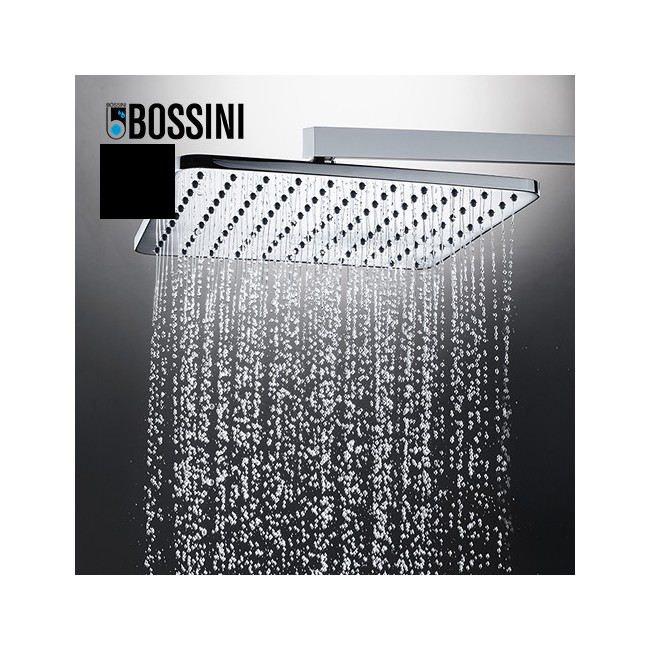 Pomme de tête carrée 280mm jet de pluie autonettoyant noir mat Cosmo - BOSSINI I00598073