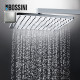 Pomme de tête carrée 280mm jet de pluie autonettoyant nickel satiné Cosmo - BOSSINI I00598094