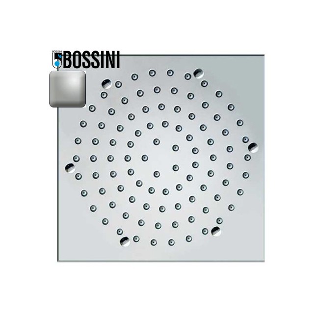 Pomme de tête carrée 210mm jet de pluie autonettoyant nickel satiné Cube - BOSSINI I00720094