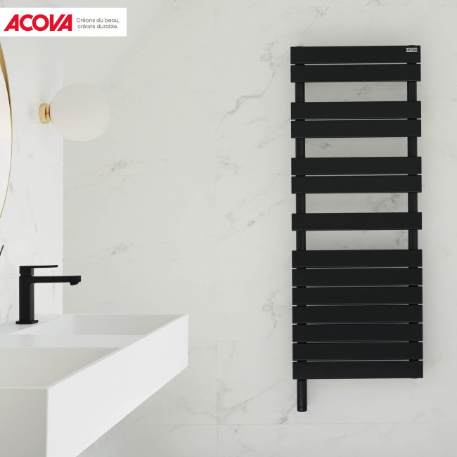 Sèche-serviette ACOVA FASSANE Spa Symétrique IHC 1000W Noir TFASS100050ECZFB