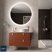 Meuble salle bain UNIIQ 900 gauche 1 porte 2 tiroirs TERRACOTA 897x540x450mm - SALGAR 96642 