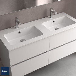 Plan vasque VILNA 1405 double MINERALsolID MAT 1405x460x15mm - SALGAR 97053 
