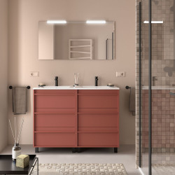 Ensemble Salle De Bains Attila 120 6 Tiroirs Red Satin - SALGAR 105233 