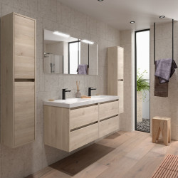 Ensemble Salle De Bains Noja 140 4 Tiroirs Chêne Naturel - SALGAR 105450 