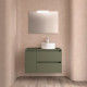 Ensemble Salle De Bains Noja 85 2 Tiroirs 1 Porte Green Satin Gauche - SALGAR 105493