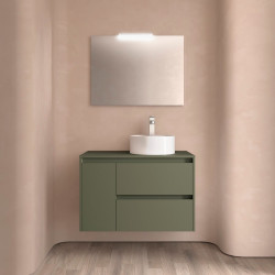 Ensemble Salle De Bains Noja 85 2 Tiroirs 1 Porte Green Satin Gauche - SALGAR 105493 