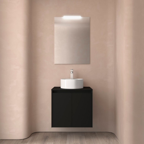 Ensemble Salle De Bains Noja 60 2 Portes Black Satin - SALGAR 105536 
