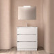 Ensemble Salle De Bains Noja 80 3 Tiroirs White Gloss - SALGAR 105628